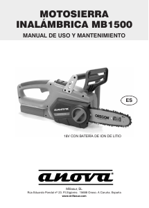 Manual de uso Anova MB1500 Sierra de cadena