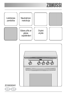Vadovas Zanussi ZCG553GM1 Diapazonas