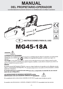 Manual de uso Anova MG45-18A Sierra de cadena