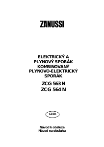Návod Zanussi ZCG563NW Sporák