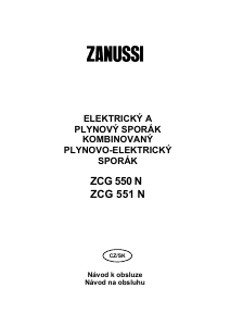 Manuál Zanussi ZCG550NM Sporák