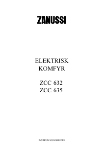 Bruksanvisning Zanussi ZCC632W Komfyr