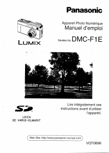 Mode d’emploi Panasonic DMC-F1E Lumix Appareil photo numérique