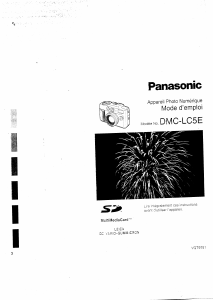 Mode d’emploi Panasonic DMC-LC5E Appareil photo numérique
