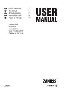 Manual Zanussi ZDF212 Máquina de lavar louça