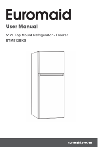 Manual Euromaid ETM512BKS Fridge-Freezer