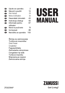 Mode d’emploi Zanussi ZFC 622 WAP Congélateur