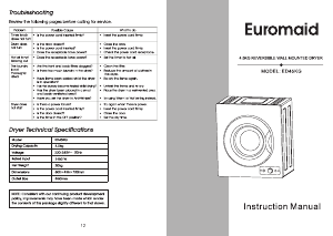Manual Euromaid ED45KG Dryer