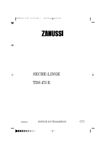 Mode d’emploi Zanussi TDS 473 E Sèche-linge