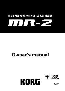 Handleiding Korg MR-2 Audiorecorder