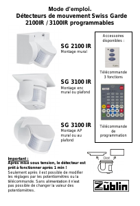 Mode d’emploi Zublin SG 3100 IR Swiss Garde Détecteur de mouvement