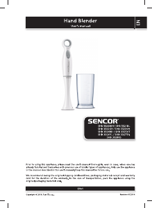 Manual Sencor SHB 3320WH Hand Blender