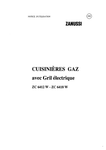 Mode d’emploi Zanussi ZC6412W Cuisinière