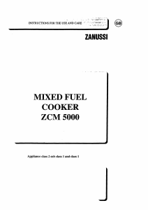 Handleiding Zanussi ZCG6000B Fornuis