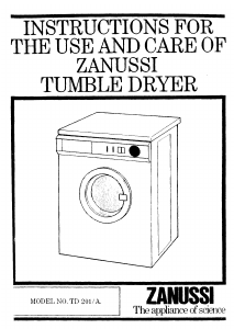 Manual Zanussi TD 201 Dryer