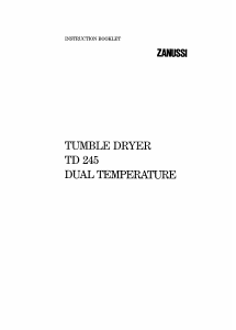 Manual Zanussi TD 245 Dryer