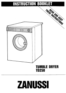 Manual Zanussi TD 250 Dryer