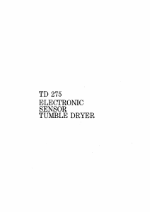 Manual Zanussi TD 275 Dryer