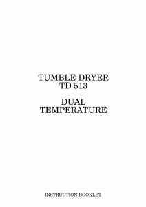 Manual Zanussi TD 513 Dryer