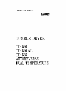 Manual Zanussi TD 525 Dryer