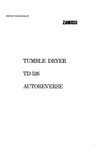 Manual Zanussi TD 526 Dryer