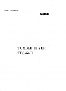 Manual Zanussi TDS 474 E Dryer