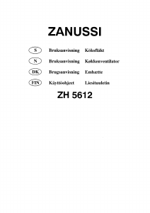 Bruksanvisning Zanussi ZH5612W4 Köksfläkt