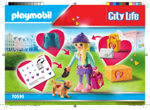 Manual Playmobil set 70595 City Life Fashionista with dog