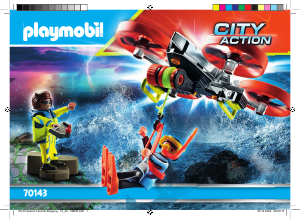 Brugsanvisning Playmobil set 70143 Rescue Skibsredning dykkerbjergning med redningsdrone