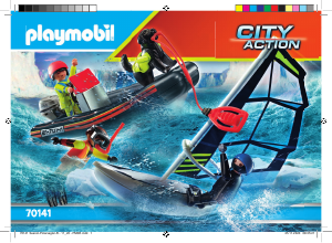 Manual Playmobil set 70141 Rescue Water rescue with dog