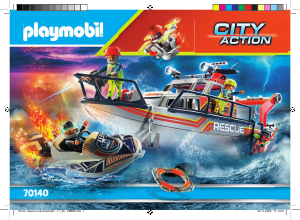 Brugsanvisning Playmobil set 70140 Rescue Skibsredning slukningsudstyr med redningsbåd