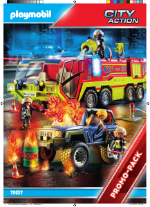 Manual Playmobil set 70557 Rescue Fire engine with truck