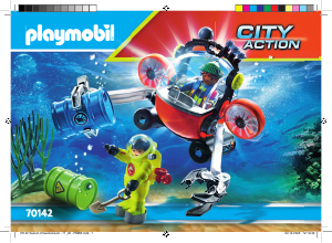 Handleiding Playmobil set 70142 Rescue Redding op zee omgevingsmissie met duikboot