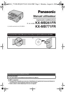 Mode d’emploi Panasonic KX-MB771FR Imprimante multifonction