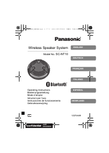 Manual de uso Panasonic SC-NT10E Altavoz