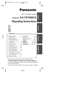 Bedienungsanleitung Panasonic KX-TD7590CE Schnurlose telefon