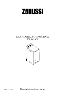 Manual de uso Zanussi TE1029V Lavadora