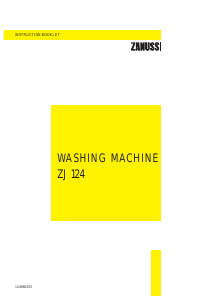 Manual Zanussi ZJ 124 Washing Machine