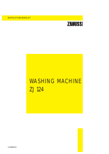 Bruksanvisning Zanussi ZJ 124 Tvättmaskin