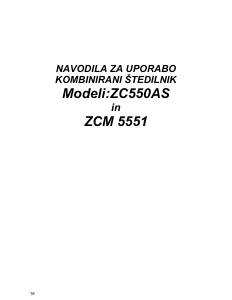 Priročnik Zanussi ZCM5551 Obseg