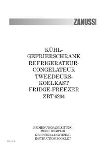 Manual Zanussi ZBT6204 Fridge-Freezer