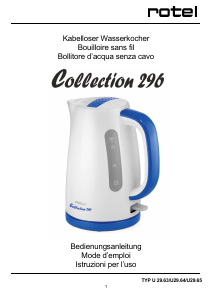 Bedienungsanleitung Rotel Collection 296 Wasserkocher