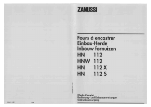 Mode d’emploi Zanussi HN112S Cuisinière