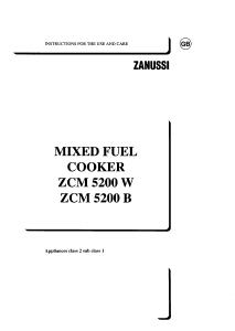 Handleiding Zanussi ZCM5200B Fornuis