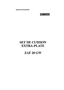 Mode d’emploi Zanussi ZAF20GX1 Table de cuisson