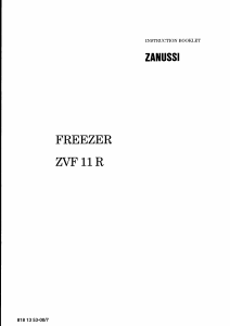 Handleiding Zanussi ZVF 11 R Vriezer