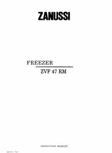 Manual Zanussi ZVF 47 RM Freezer