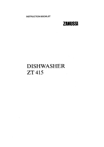 Manual Zanussi ZT415 Dishwasher
