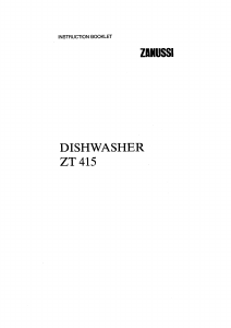 Bruksanvisning Zanussi ZT415 Diskmaskin