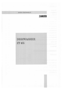 Manual Zanussi ZT455 Dishwasher